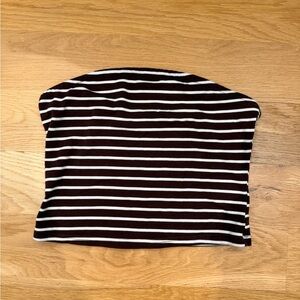 Striped Black & White Tube Top - Women